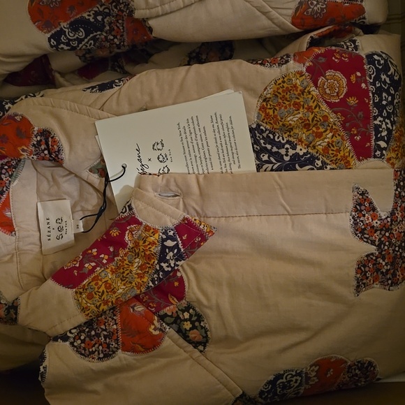 NWT SÉZANE X SEA NY NEW YORK LUDWIG QUILTED WOODSTOCK PATCHWORK FOLK COAT - Picture 4 of 4